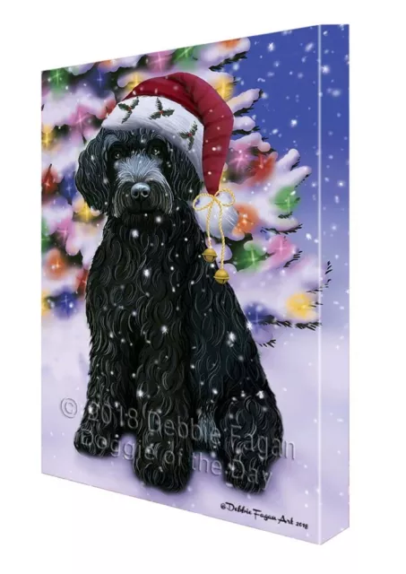 Barbet Dog Canvas Wall Art Christmas Digital Painting for D�cor