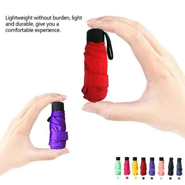 Super Mini Taschino Compatto Sole Anti UV 5 Ombrello Pieghevole Antivento R