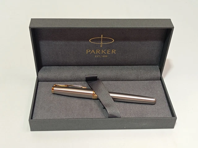 Original Parker Sonnet Füllfederhalter – 0,5 Mm Feine Feder, 18K Vergoldet, In Geschenkbox, Made In France