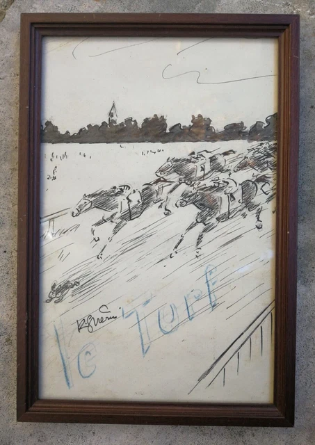 ANCIEN DESSIN FUSAIN Chien Signé A Dechiffrer Bon Etat EUR 35,00