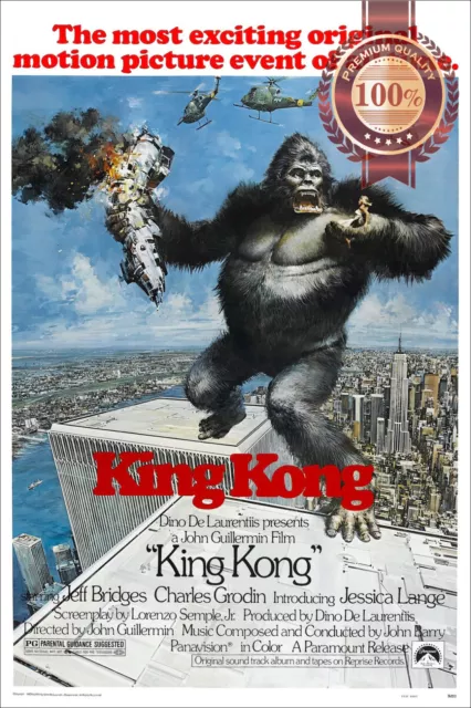 KING KONG 1976 70s RETRO ORIGINAL CINEMA ART FILM MOVIE PRINT PREMIUM POSTER