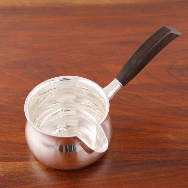 John Hasselbring Sterling Silver Sauceboat, Brandy Warmer Wooden Handled No Mono