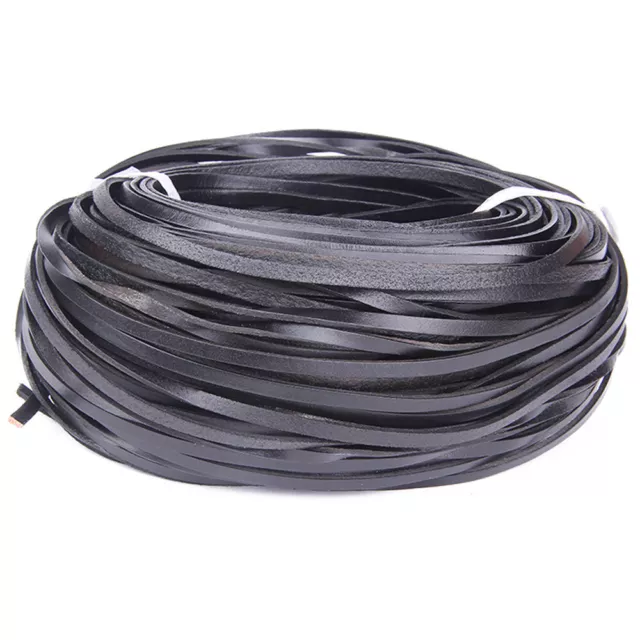 5meter Solid Real Leather Cowhide Flat Rope Strap Cord Ribbon Trim Tape DIY New