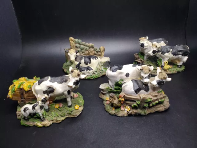 Lot Of 4 Cow Figurines, Farm Animals, Farm Figurines