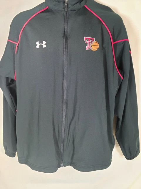 Under Armour Texas Tech Basketball Full Zip Jacket Mens Size Medium Black