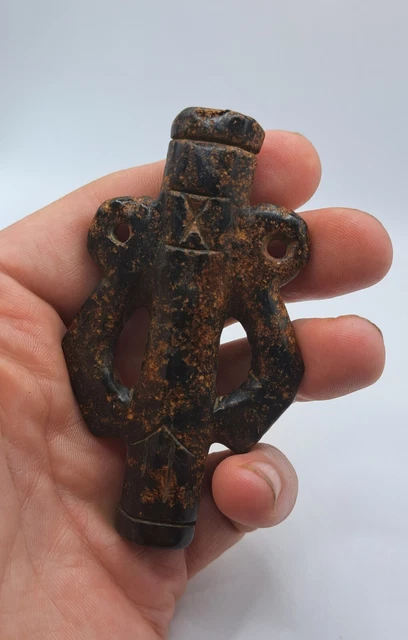Chinese OLD Hongshan Stone / Jade Hand  Carved Amulet / pendant