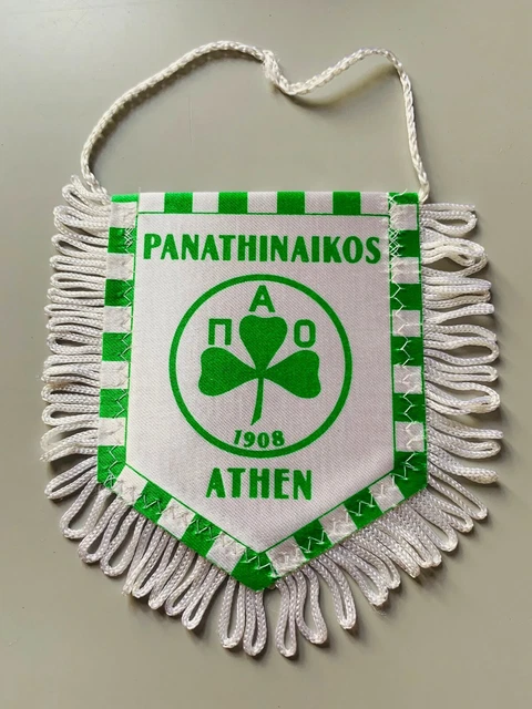 Fanion Vintage Panathinaikos Athènes - Banderin Football Grec - Supporters