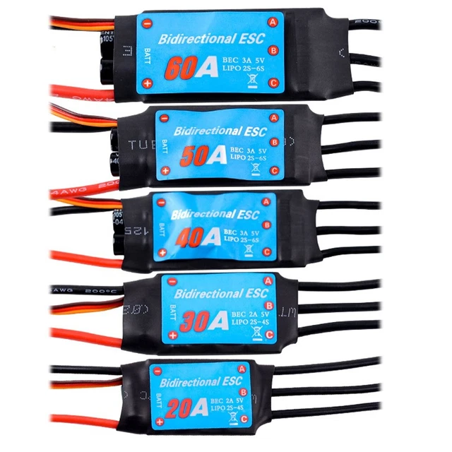 ESC 50A Pour Bateau RC Sans Balais – 2 Voies, Refroidissement Par Eau, Courant Continu 50A, Pointe 60A – Accessoire Modèle Réduit