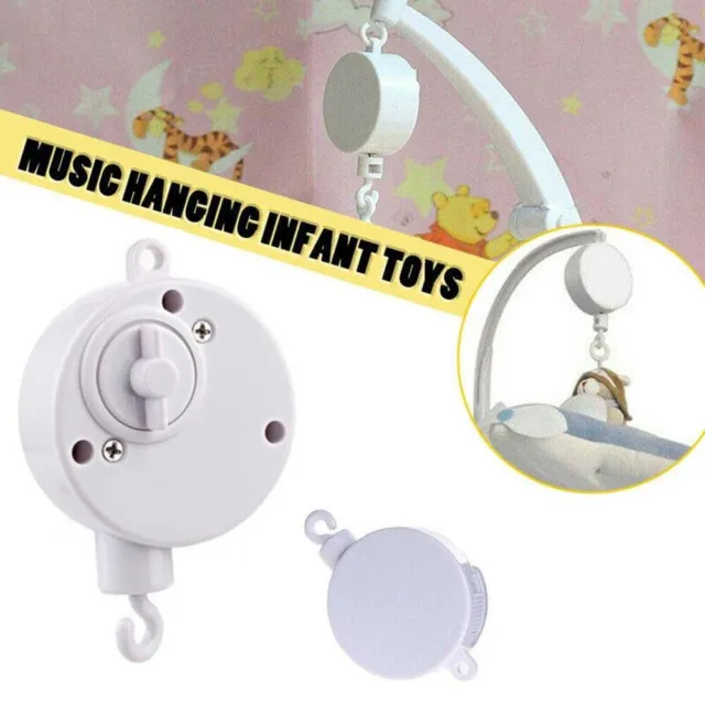 Support mobile musical pour bébé avec crochet rotatif blanc matériau ABS joue