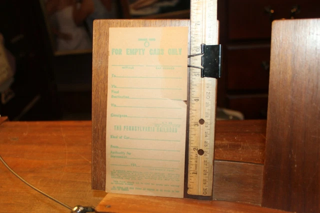 Vintage 1940's Pennsylvania Railroad Empty Car Ticket Tag Label
