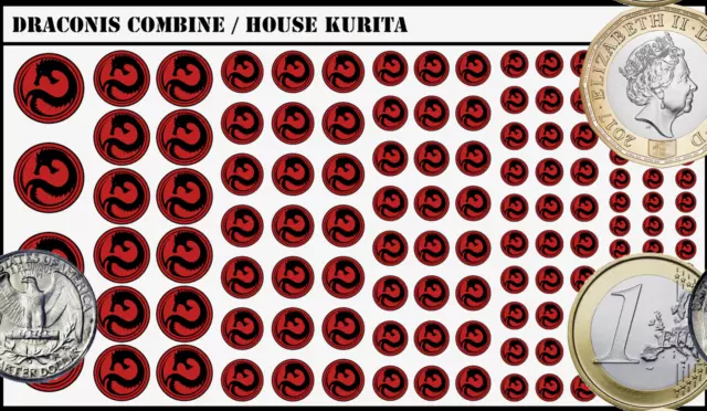 Battletech Std Waterslide Decals - House Kurita / Draconis Combine