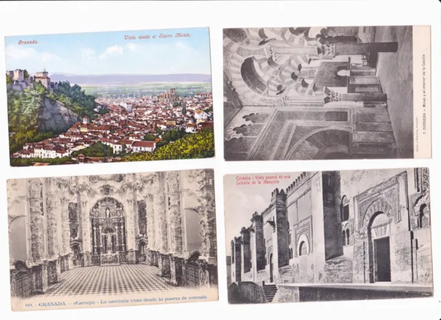 Lot De 4 Cartes  Tarjeta/ Granada  Cordoba   19081/5837/60/7
