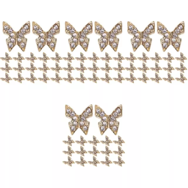 80 piezas taladro de uñas de aleación arte decorativo para uñas de mariposa
