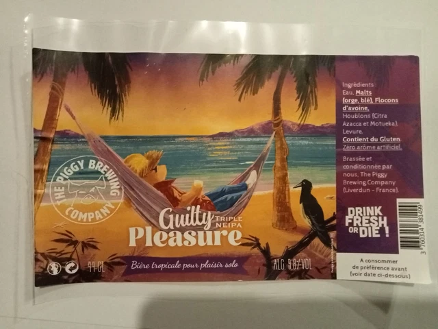 Etiquette de Bière : Guilty PLEASURE  - The Piggy Brewing Company - France