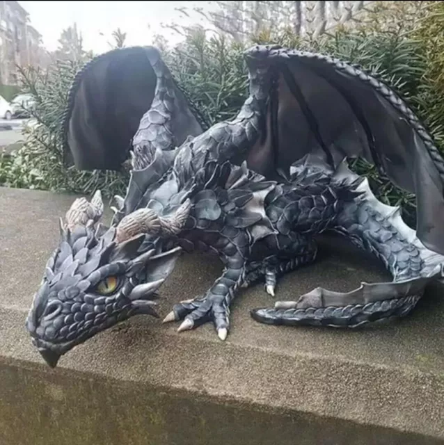 Dragon Sculpture Realistic Statue Garden Home Decor Outdoor Ornament Gift