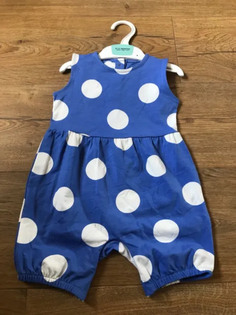 M&S Baby Girls Summer Cotton Playsuit  Dungarees Polka dot age 9-12 months bnwt