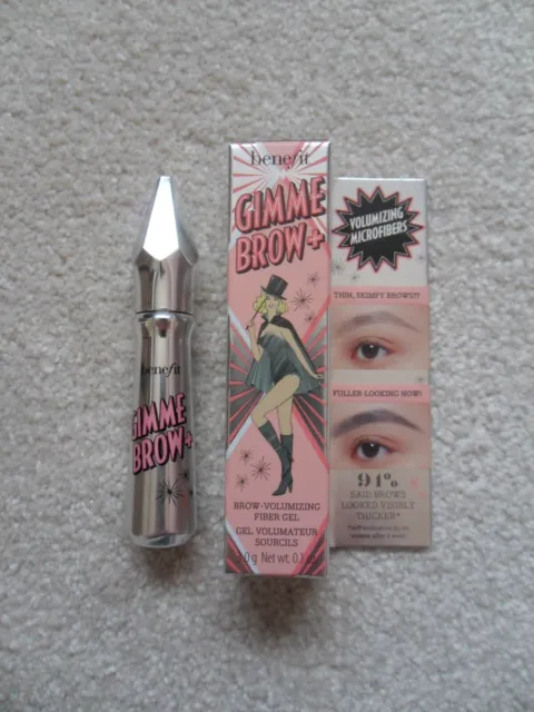 Benefit Gimme Brow+ Volumizing Fiber Gel in Cool Grey 3g Brand New Full Size