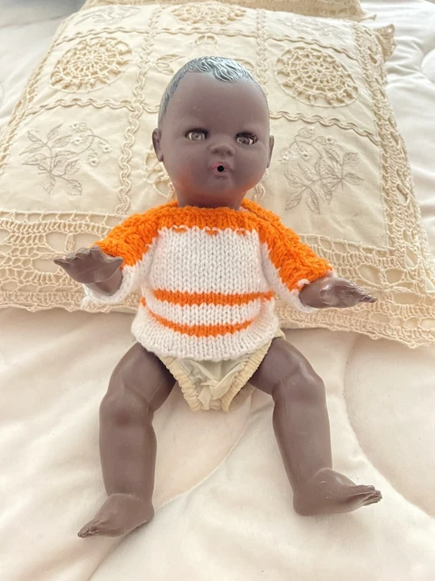 Poupée Gégé Noire 43 Cm – Années 70, France, Mode Personnage (bon état)