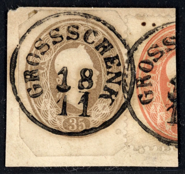 1861 Austria 35kr Postal Stationery Cutout on Cutout 3500 EUR | Hungary Romania