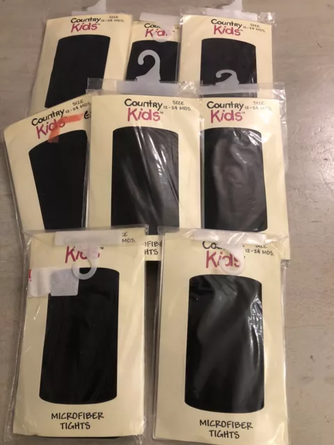 Country Kids Baby  Pantyhose Tights Pearl Shimmer Black 12-24 Month Job Lot X8