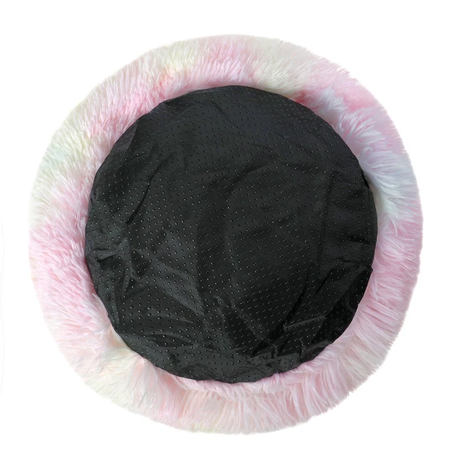 Fluffy Donut Pet Dog Cat Bed Plush Soft Warm Calming Sleeping Bed Round Cuddler 5