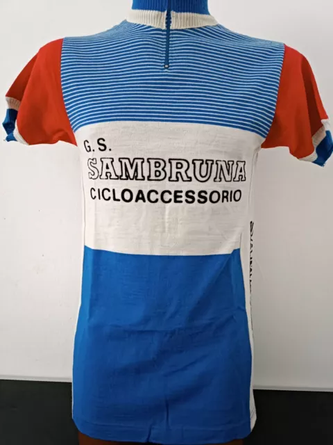 Maglia Shirt Jersey  Ciclismo Cycling Wool Vintage Team Gs Sambruna Milano Tg X