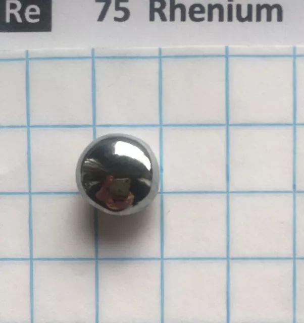 10 gram Arc melted 99.99% Rhenium metal bead element 75 sample