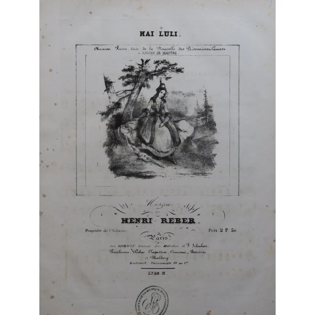 REBER Henri Hai Luli Chant Piano ca1840