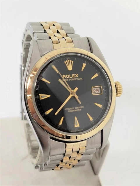 Vintage S/Steel & 14k ROLEX Bubble Back Automatic Watch Ref 6155 c.1953 SERVICED Vintage S/Steel & 14k ROLEX Bubble Back Automatic Watch Ref 6155 c.1953 SERVICED