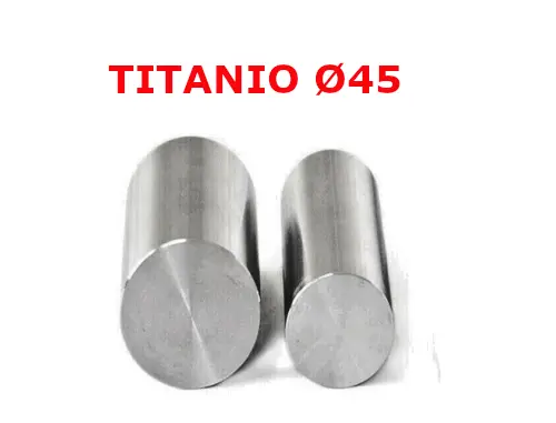 BARRA TITANIO Ti4 DIAMETRO 45mm x 226mm TORNITURA, FRESATURA CNC - RACING PARTS