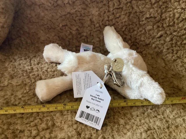 BNWT JELLY CAT Jellycat Smudge Rabbit Bag Charm Soft Plush Bunny Key ...