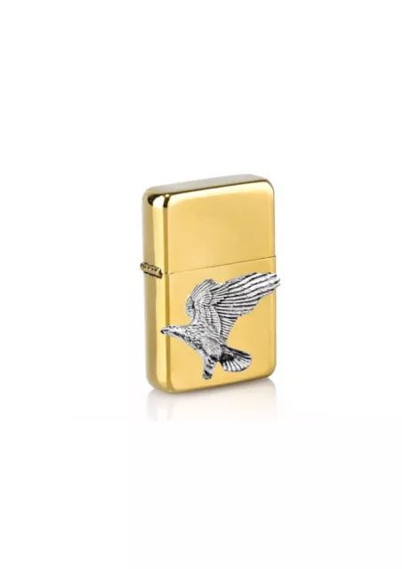 B14 Eagle Pewter Pendant On a petrol wind proof gold Lighter