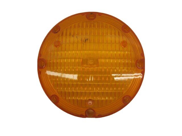 Pair NOS Weldon No. 1020 7" round amber caution overhead lens bus SAE-W1W2