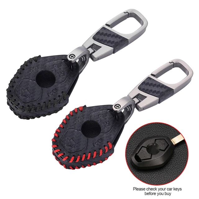 Car Leather Zinc Alloy Carbon Fiber Style Car Key Case Shell for BMW X3 X5 Z3 Z4