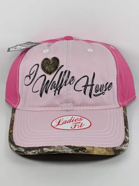 New With Tags Waffle House Realtree Edge Camo Pink Ladies Fit Adjustable Hat