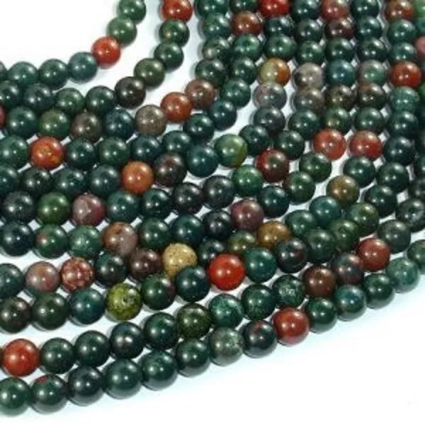 Naturel Bloodstone Rond Lisse 8mm Bloodstone Desseré Perles 12 " Pouce Brin