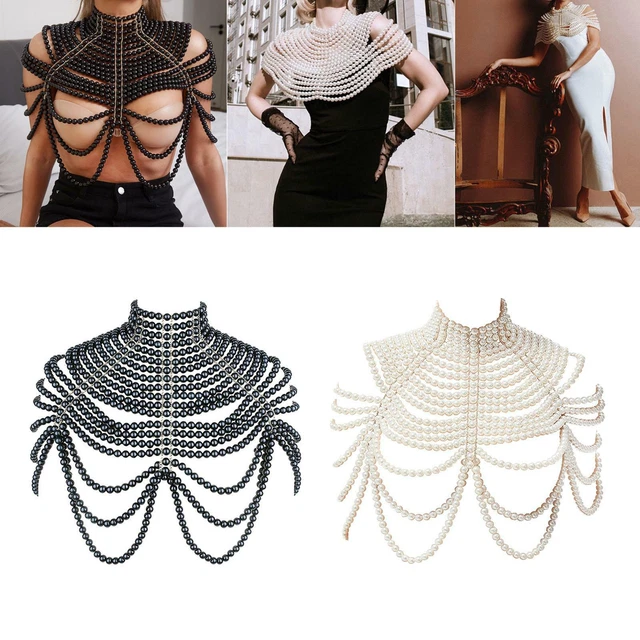 Soutien-gorge chaîne de corps en perles - Colliers d'épaule de mode Bijoux de