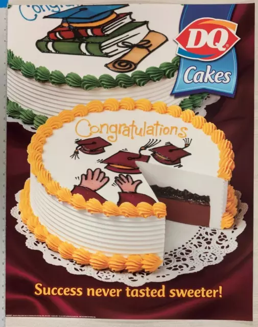 Dairy Queen Poster Congratulations Graduation Ice Cream Cakes 22x28 dq2