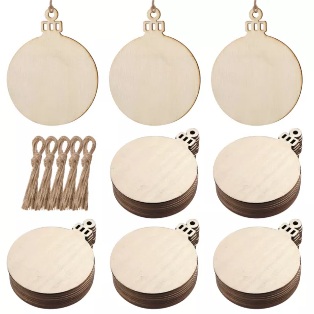 Toddmomy 50x runde Holz-Discs mit Löchern für Handwerk & Weihnachten