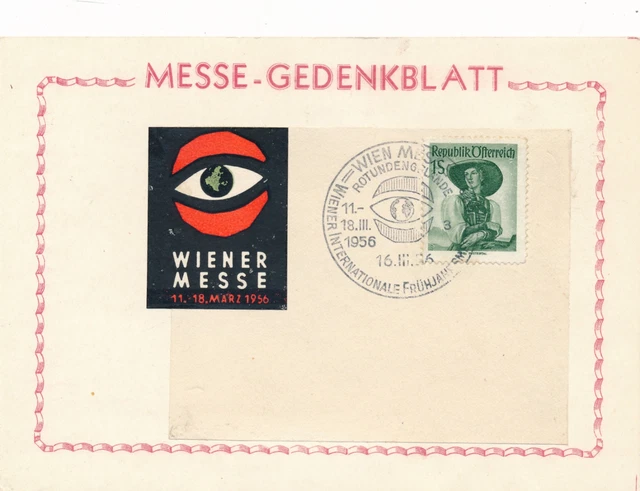 Sonder-Stempel Wiener Frühjahrsmesse 1956 mit Vignette    (B34)
