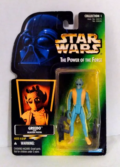 Star Wars GREEDO 3.75" Action Figure POTF Hologram Kenner 1996 Collection 1