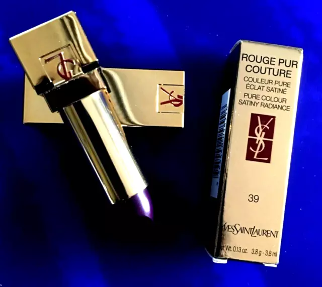 Yves St Laurent Rouge À Lèvres Pur Couture Violet Neuf+Étui Nubuck Années 80 3