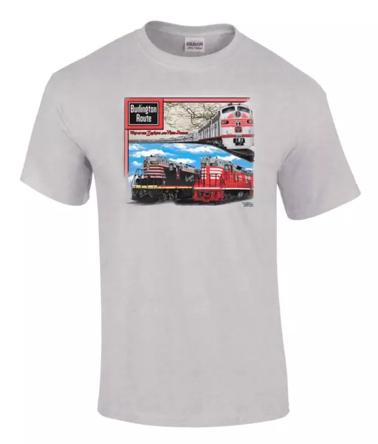 Chicago, Burlington & Quincy Trains Authentic Railroad T-Shirt Tee Shirt [23]