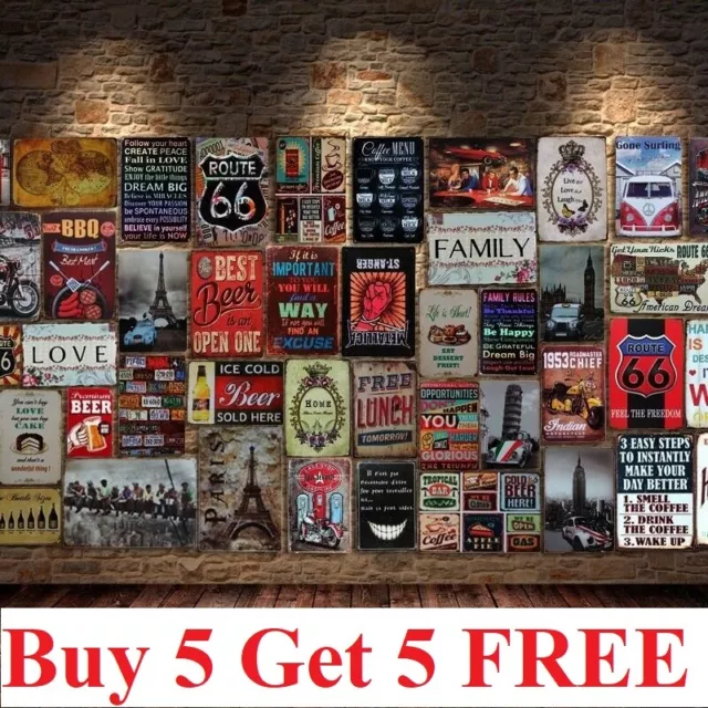 US Vintage Retro Tin Sign door Wall Decor Metal Bar  Pub Poster lot wholesale