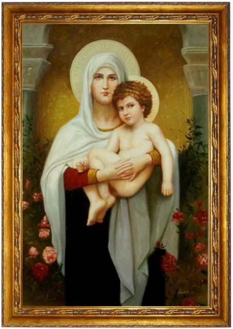 Ölbild Madonna mit Jesuskind Adolphe Bouguereau, Ölgemälde HANDGEMALT, 60x90cm