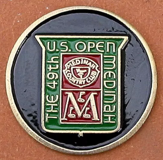 1949 Us Open Handpainted Embossed 1" Coin Golf Ball Marker Medinah Country Club