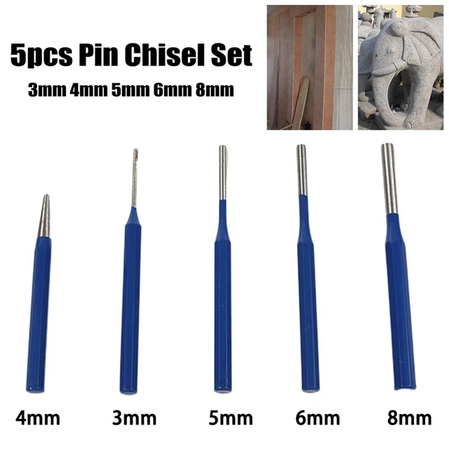 5pcs Alliage Acier Poinçonnage Percussion Ponch Broche Burin, for Monteur Déco 3