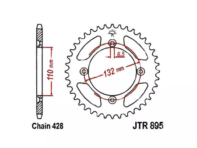 Wieres Kettenrad Alu passt an KTM SX85 Husqvarna TC85 GasGas MC85 49 Zähne