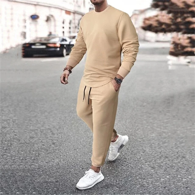 Tuta da allenamento uomo, set tuta 2 pezzi, tuta pullover a maniche lunghe