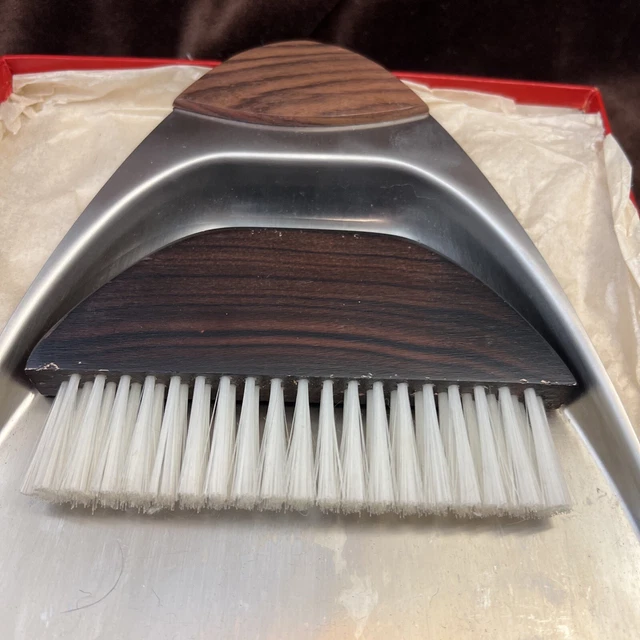 Rare: Retro Table Pan And Brush Silver Set Made in JAPAN in BOX Pre-loved G Cond